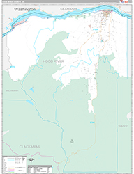 Hood River County Wall Map Premium Style 2026
